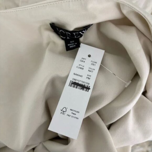 NWT J. Crew Drop-waist Mixy Dress Natural Cream - Picture 5 of 5